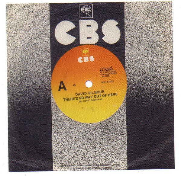 David Gilmour – There's No Way Out Of Here 7" vinyl record, image 1 of 3