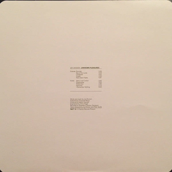 Joy Division – Unknown Pleasures LP vinyl record, image 5 of 8