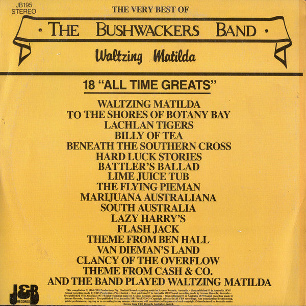 The Bushwackers – Waltzing Matilda LP vinyl record, image 2 of 4