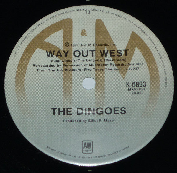 The Dingoes – Smooth Sailing 7" vinyl record, image 2 of 2