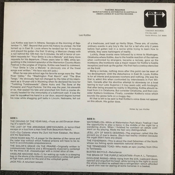 Leo Kottke – 6- And 12-String Guitar LP vinyl record, image 2 of 7