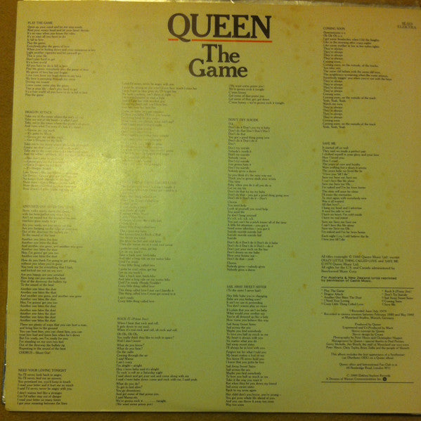 Queen – The Game LP vinyl record, image 5 of 7