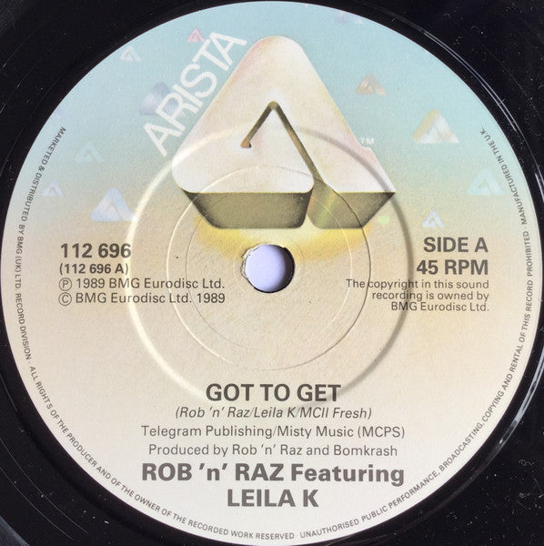 Rob 'N' Raz, Leila K – Got To Get 7" vinyl record, image 3 of 4
