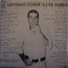 Leonard Cohen – Live Songs LP vinyl record, image 1 of 4