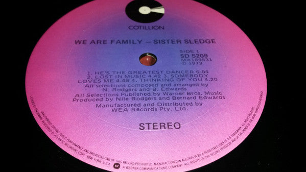 Sister Sledge – We Are Family LP vinyl record, image 5 of 5