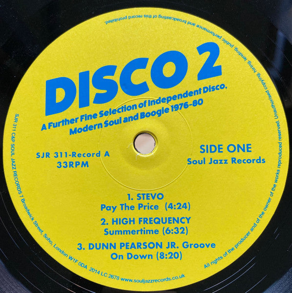 Various – Disco 2 (A Further Fine Selection Of Independent Disco, Modern Soul & Boogie 1976-80) (Record A) (2x12") 12" vinyl record, image 3 of 6