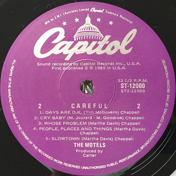 The Motels – Careful LP vinyl record, image 4 of 6