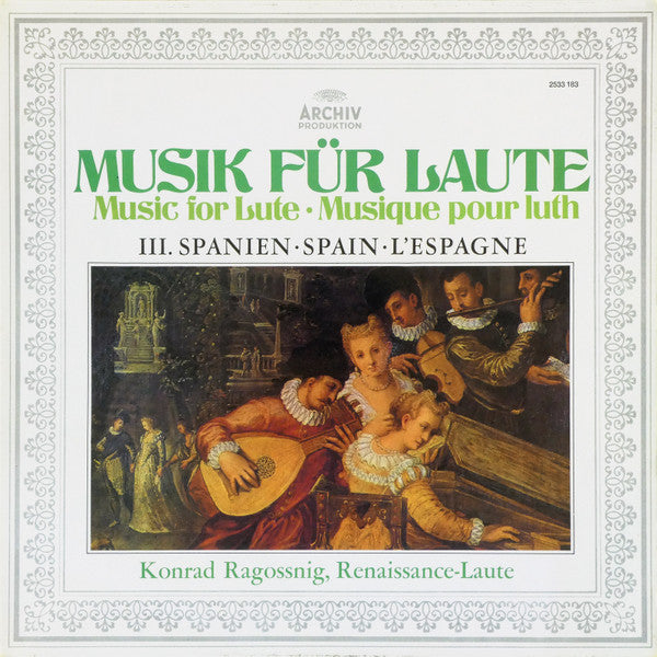 Konrad Ragossnig – Musik Für Laute, III. Spanien LP vinyl record, image 1 of 6