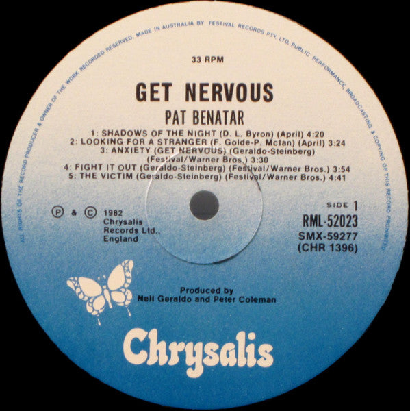 Pat Benatar – Get Nervous LP vinyl record, image 4 of 5