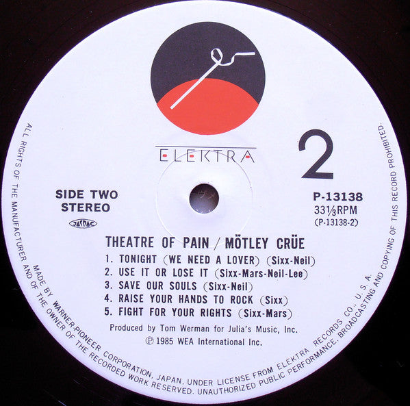 Mötley Crüe – Theatre Of Pain LP vinyl record, image 4 of 10