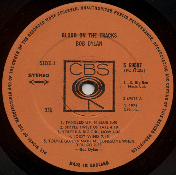 Bob Dylan – Blood On The Tracks LP vinyl record, image 3 of 6