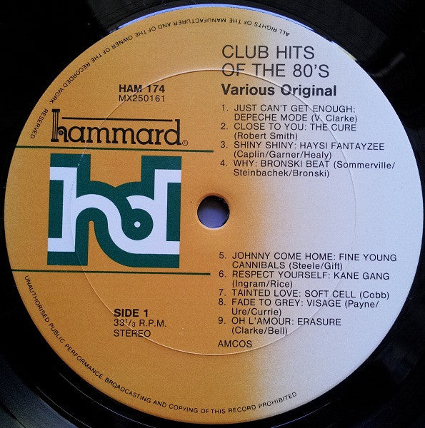 Various – Club Hits Of The 80's LP vinyl record, image 3 of 4