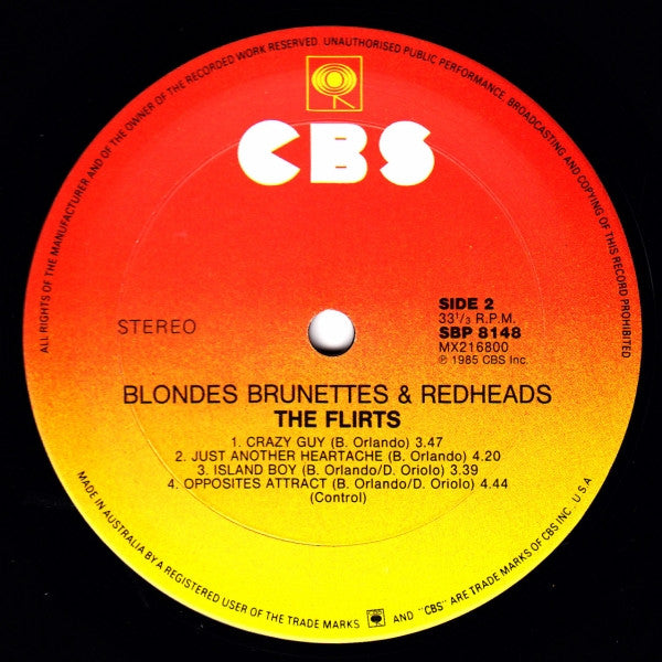 The Flirts – Blondes Brunettes & Redheads LP vinyl record, image 4 of 4