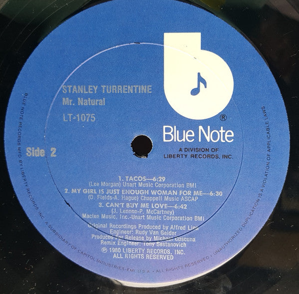 Stanley Turrentine – Mr. Natural LP vinyl record, image 4 of 4