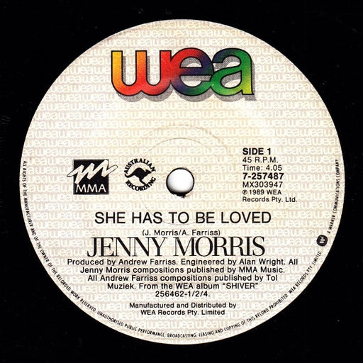 Jenny Morris – She Has To Be Loved 7" vinyl record, image 1 of 3