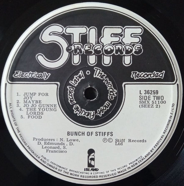 Various – A Bunch Of Stiff Records LP vinyl record, image 6 of 6