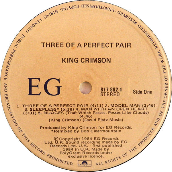 King Crimson – Three Of A Perfect Pair LP vinyl record, image 4 of 6
