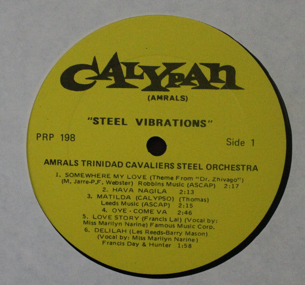 Amral's Trinidad Cavaliers – Steel Vibrations LP vinyl record, image 3 of 4