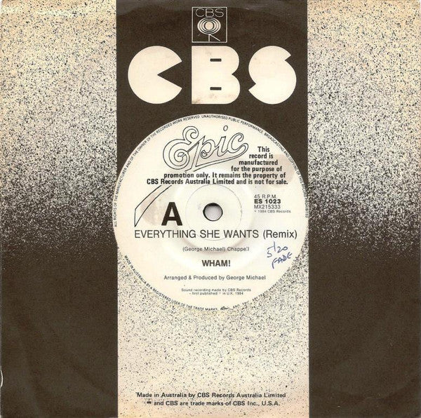 Wham! – Everything She Wants (Remix) 7" vinyl record, image 3 of 4