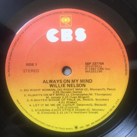 Willie Nelson – Always On My Mind LP vinyl record, image 3 of 6