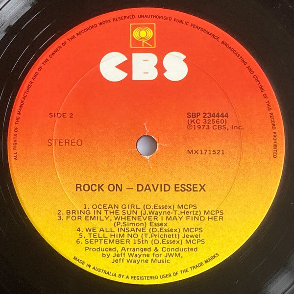 David Essex – Rock On LP vinyl record, image 4 of 4
