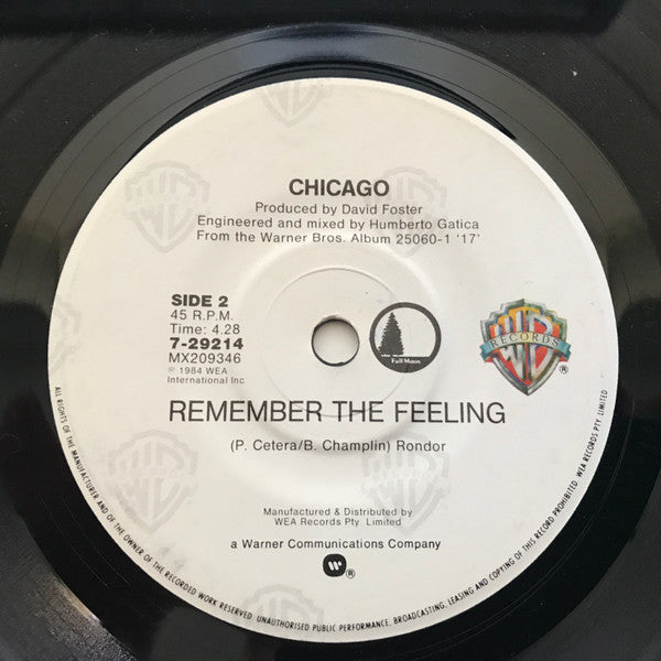 Chicago – Hard Habit To Break 7" vinyl record, image 2 of 2