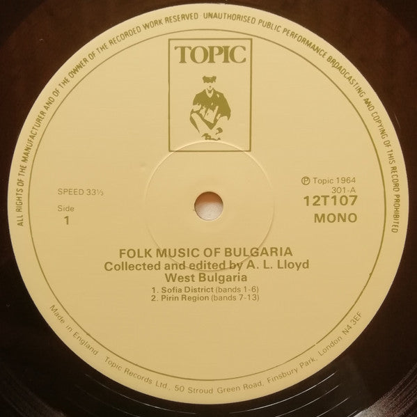 Various – Folk Music Of Bulgaria (Collected And Edited By A. L. Lloyd) LP vinyl record, image 3 of 6