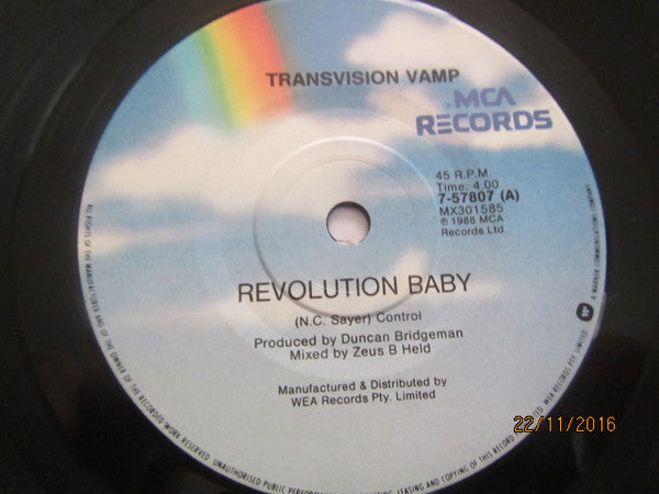 Transvision Vamp – Revolution Baby 7" vinyl record, image 3 of 3