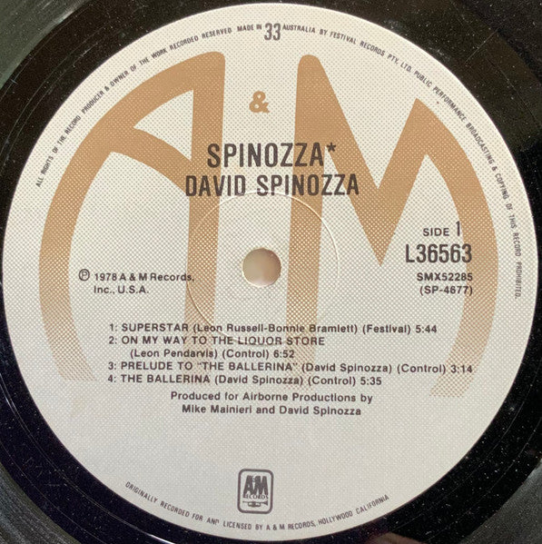 David Spinozza – Spinozza LP vinyl record, image 5 of 6