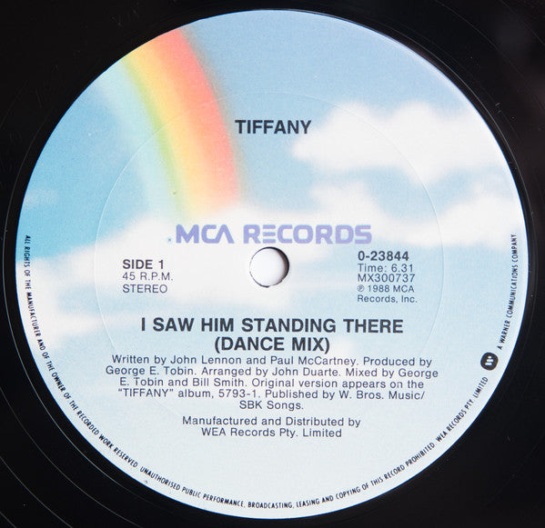Tiffany – I Saw Him Standing There 12" vinyl record, image 3 of 4