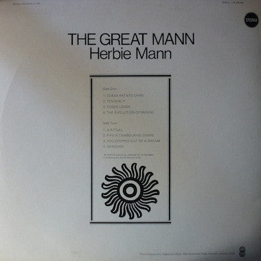 Herbie Mann – The Great Mann LP vinyl record, image 5 of 5