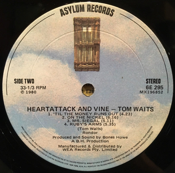Tom Waits – Heartattack And Vine LP vinyl record, image 4 of 6