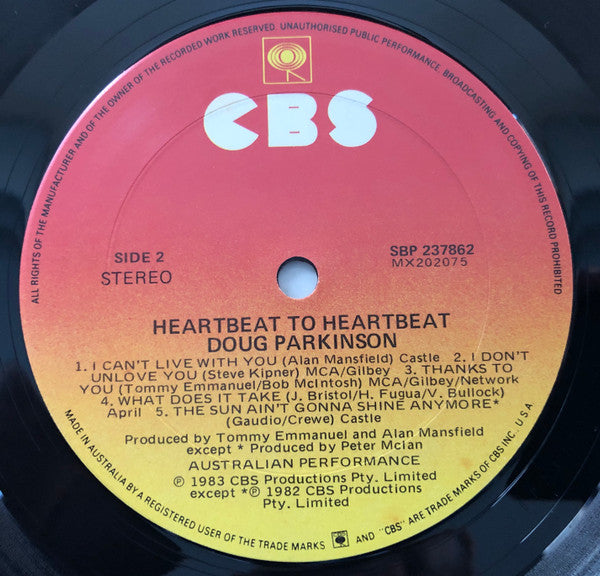 Doug Parkinson – Heartbeat To Heartbeat LP vinyl record, image 4 of 6