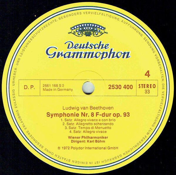 Ludwig Van Beethoven, Wiener Philharmoniker, Karl Böhm – Symphonie Nr. 9 / Symphonie Nr. 8 (2xLP) LP vinyl record, image 8 of 8