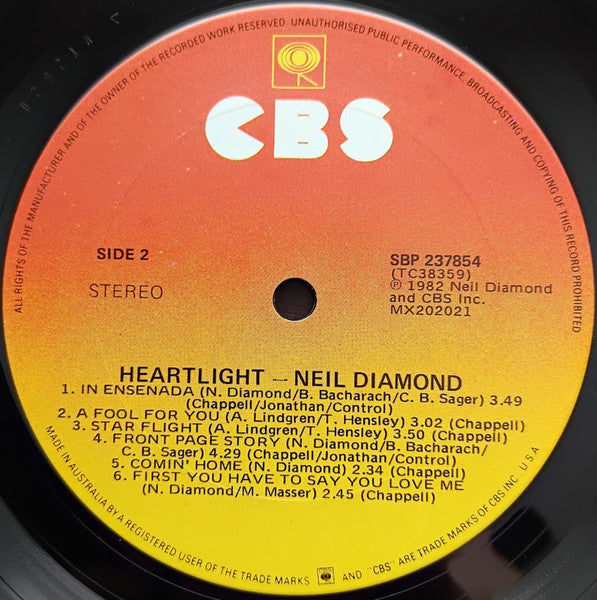 Neil Diamond – Heartlight LP vinyl record, image 6 of 6