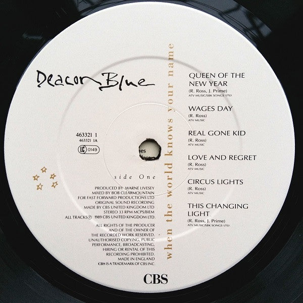 Deacon Blue – When The World Knows Your Name LP vinyl record, image 6 of 6