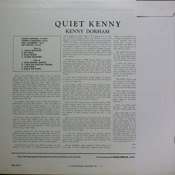 Kenny Dorham – Quiet Kenny LP vinyl record, image 2 of 5