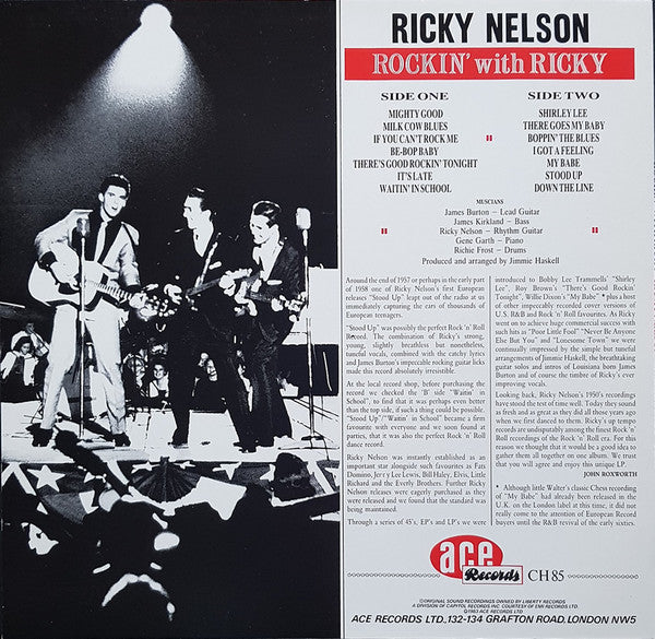 Ricky Nelson – Rockin' With Ricky LP vinyl record, image 2 of 4