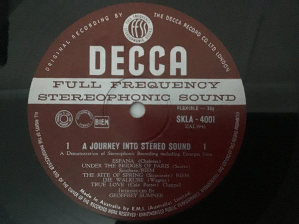 Various – A Journey Into Stereo Sound (...And Introduction To Ffss) LP vinyl record, image 3 of 4