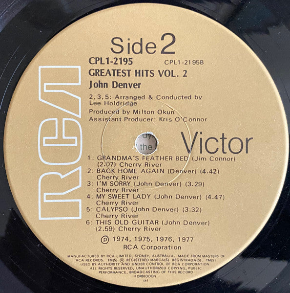 John Denver – John Denver's Greatest Hits, Volume 2 LP vinyl record, image 4 of 6