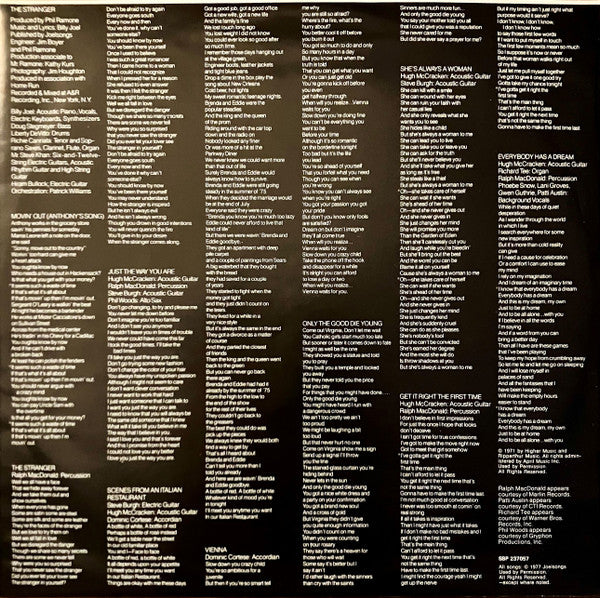 Billy Joel – The Stranger LP vinyl record, image 5 of 6