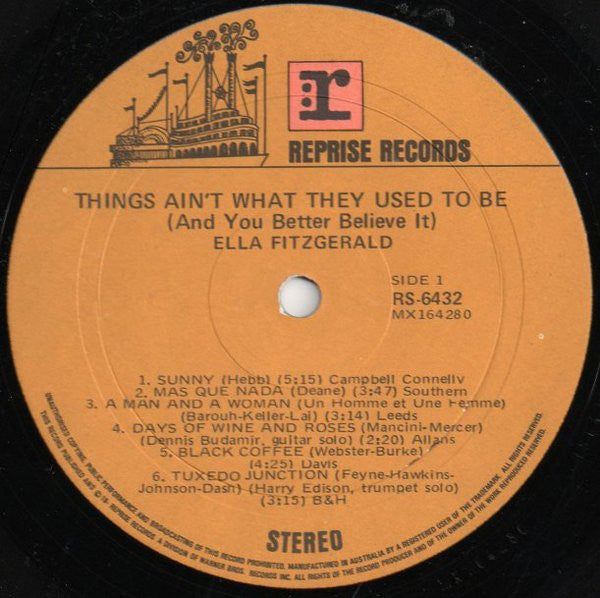 Ella Fitzgerald – Things Ain't What They Used To Be (And You Better Believe It) LP vinyl record, image 3 of 4
