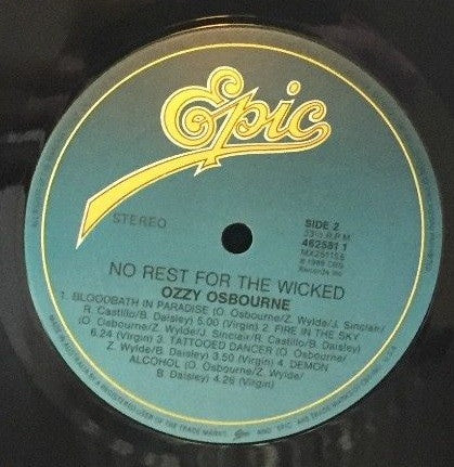Ozzy Osbourne – No Rest For The Wicked LP vinyl record, image 4 of 8