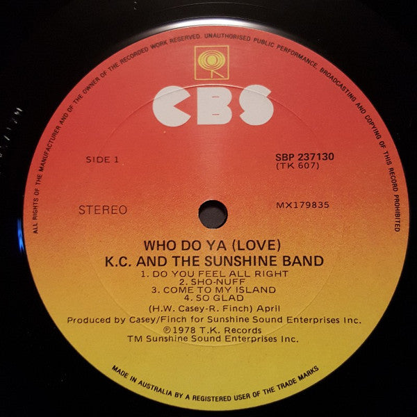 KC & The Sunshine Band – Who Do Ya (Love) LP vinyl record, image 5 of 6