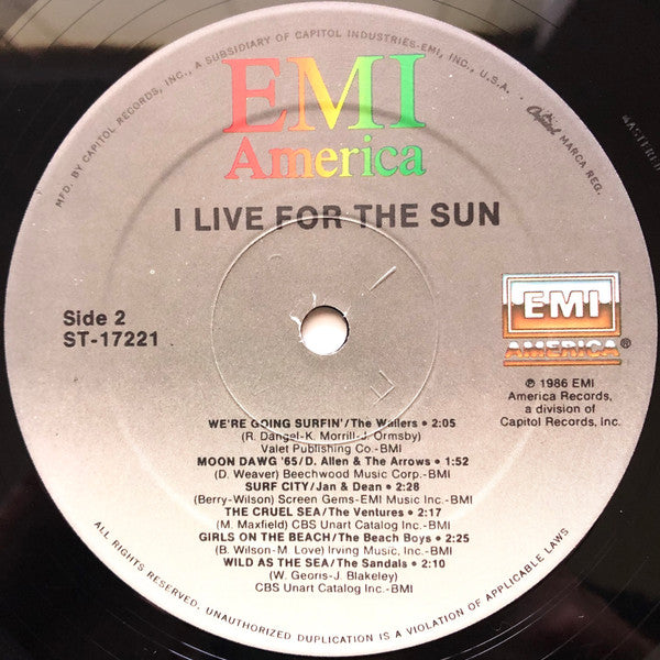 Various – I Live For The Sun LP vinyl record, image 4 of 4