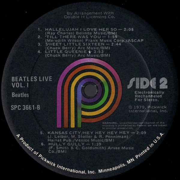 The Beatles – 1st Live Recordings (Volume One) LP vinyl record, image 4 of 4