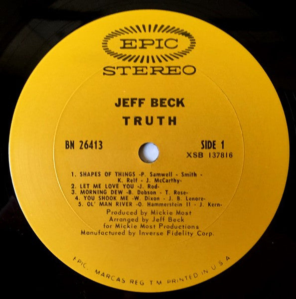 Jeff Beck – Truth LP vinyl record, image 3 of 4