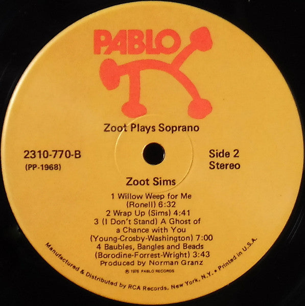 Zoot Sims – Soprano Sax LP vinyl record, image 4 of 4