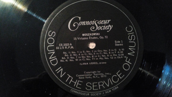 Moritz Moszkowski, Ilana Vered – 15 Virtuoso Études, Op. 72 LP vinyl record, image 2 of 4