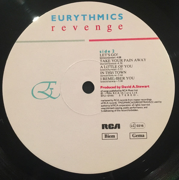 Eurythmics – Revenge LP vinyl record, image 4 of 7
